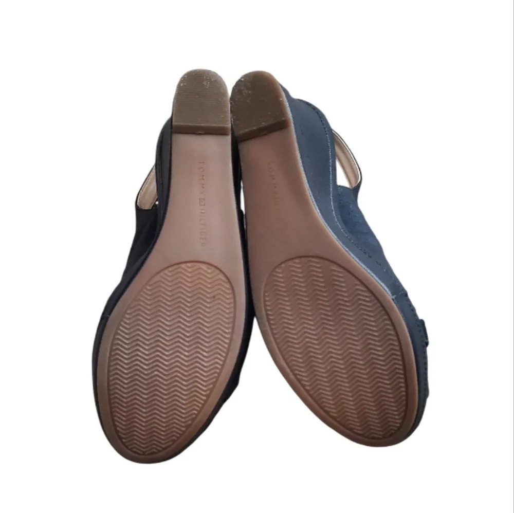 Tommy Hilfiger Navy Peep-Toe Slingback Heels - Picture 6 of 6